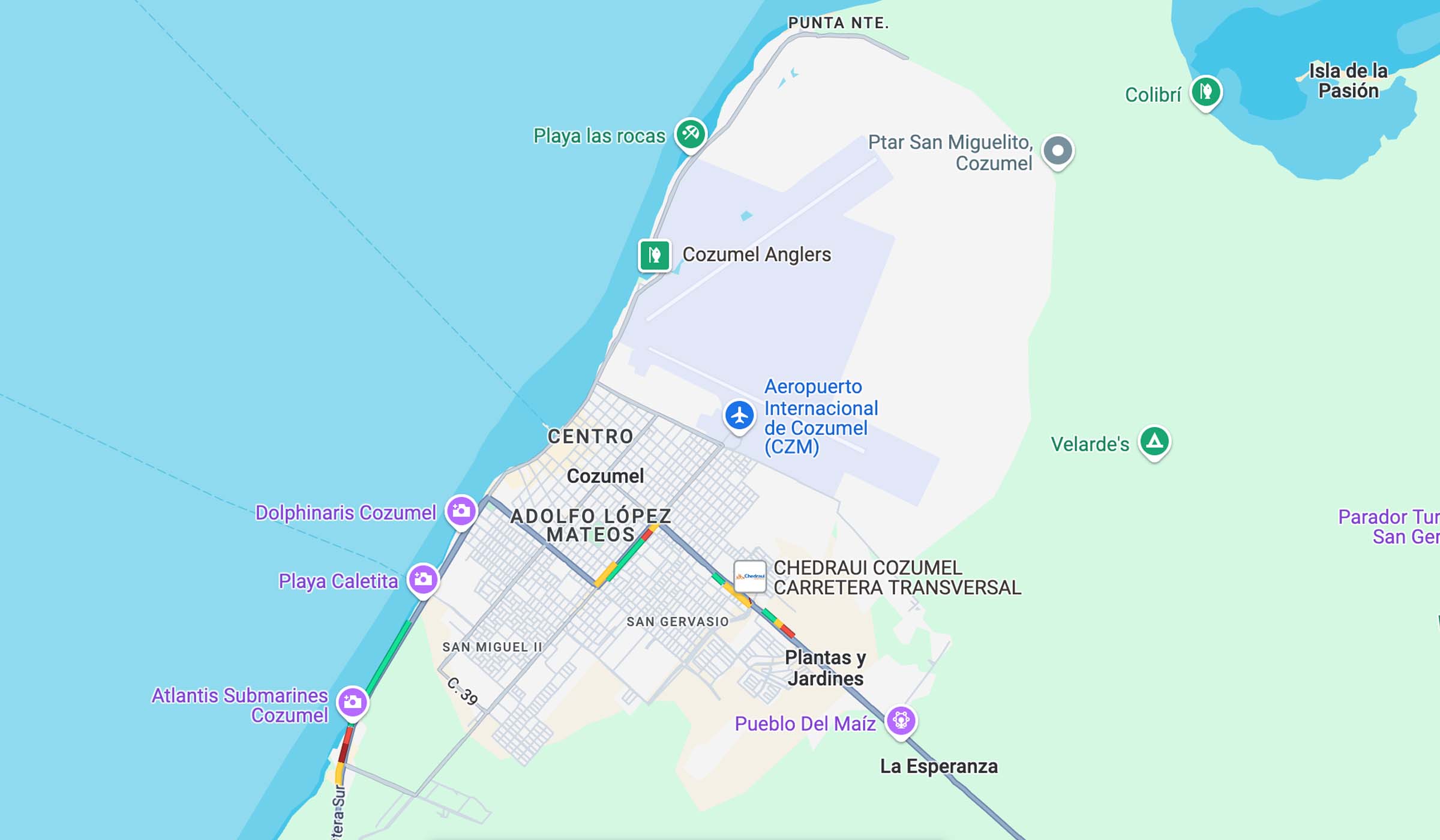 Mapa de Cozumel