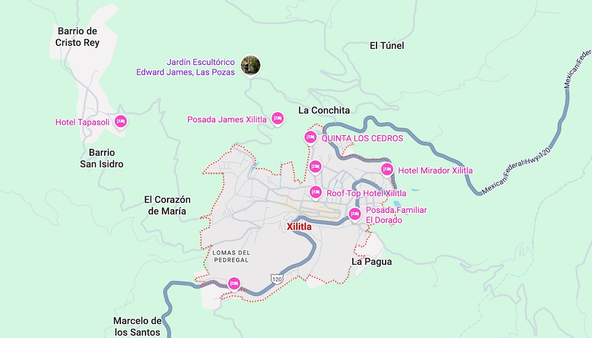 Mapa de Xilitla