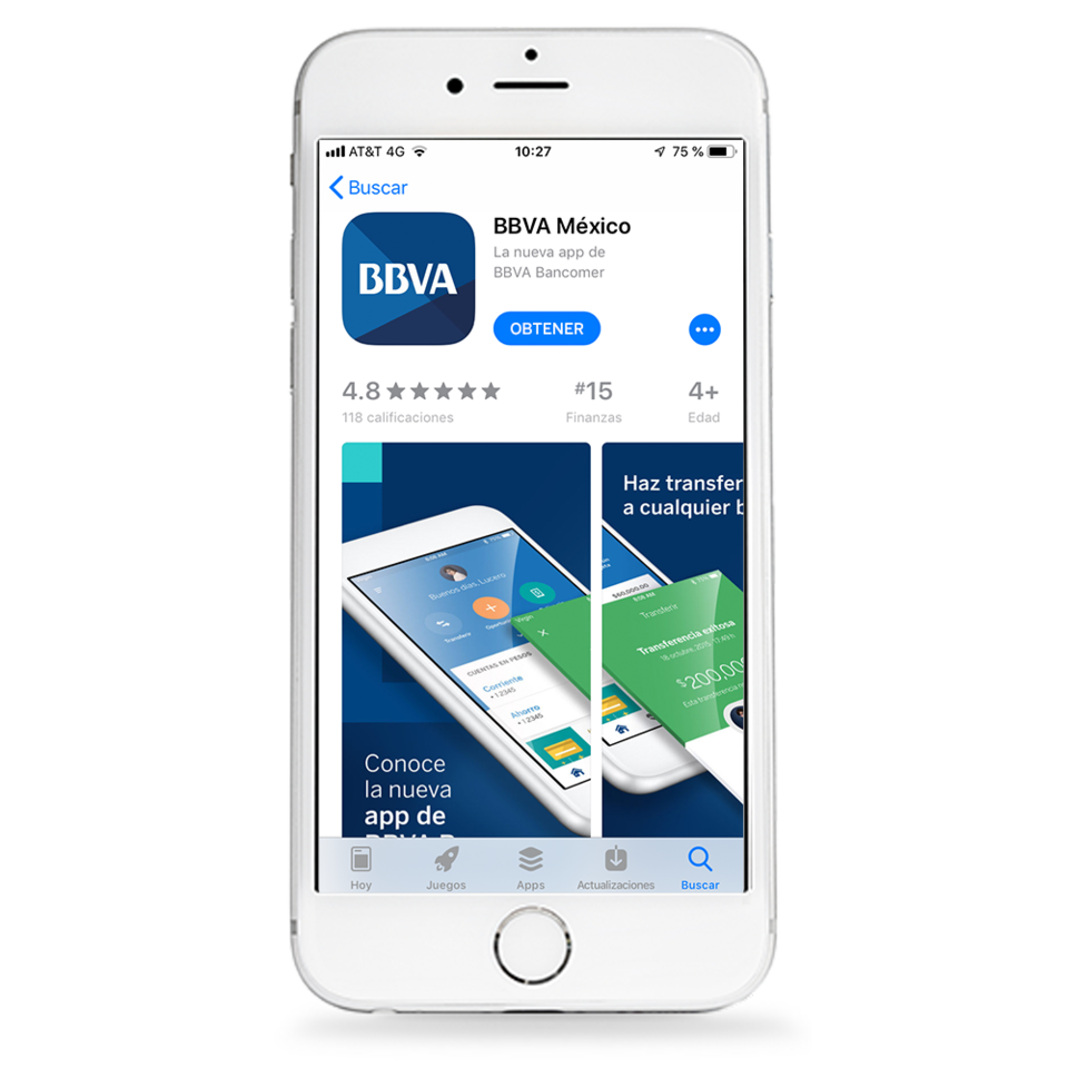 pantalla de la tienda con logo y pantallas con funcionalidades de la app