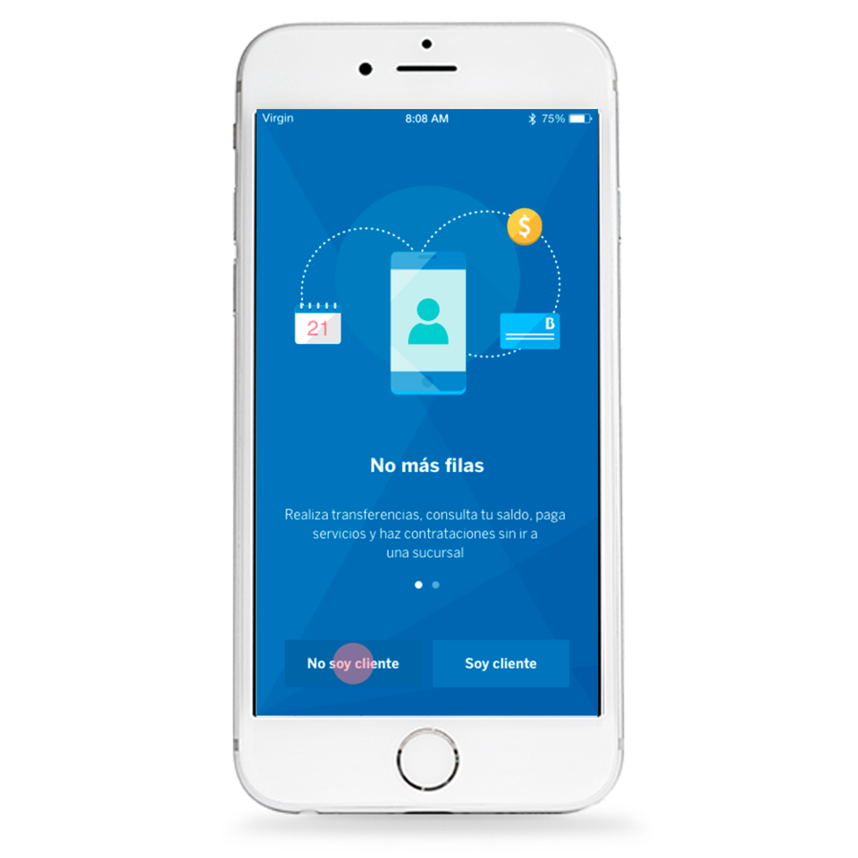 pantalla elige si eres o no cliente