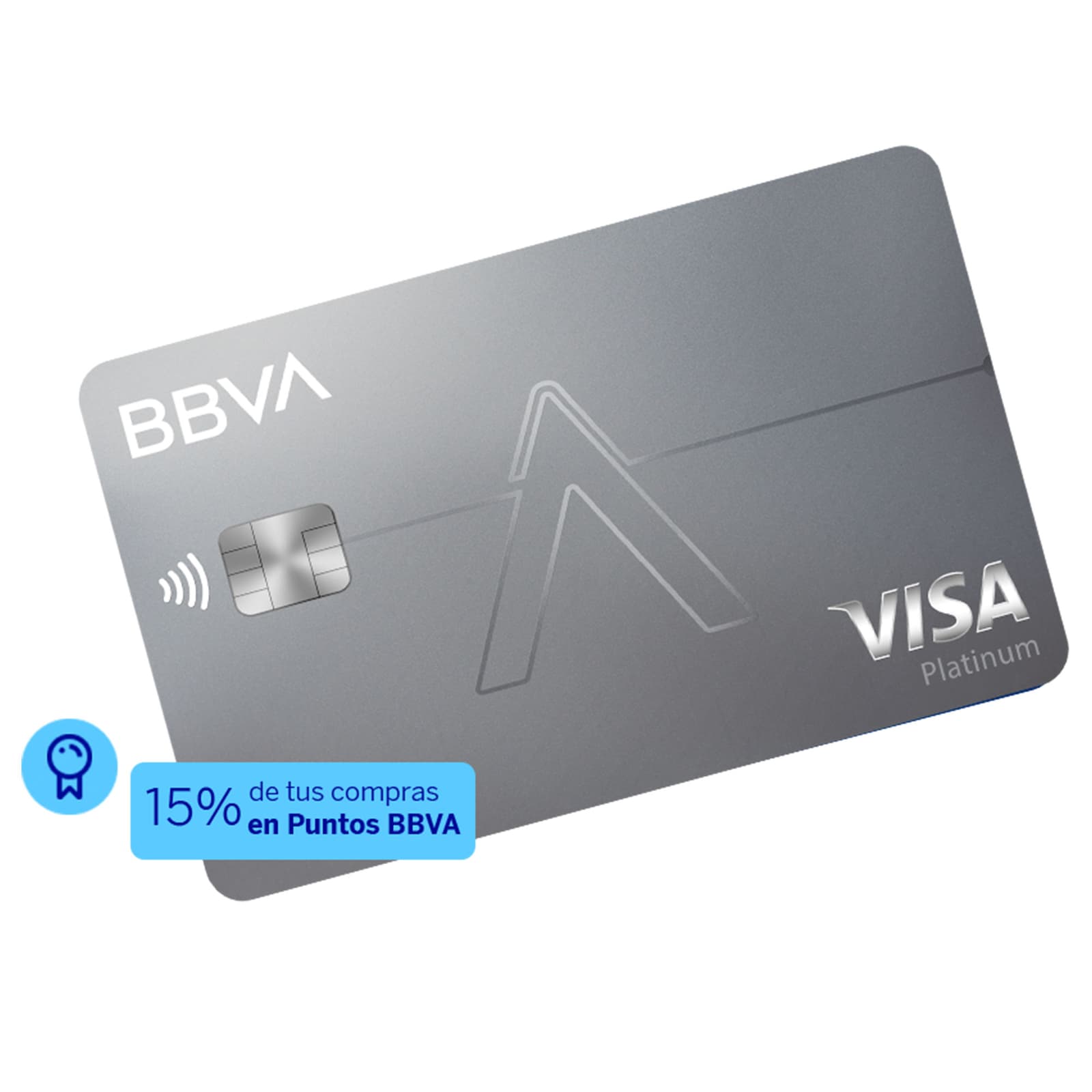 Tarjeta de crédito BBVA platinum, color plateado