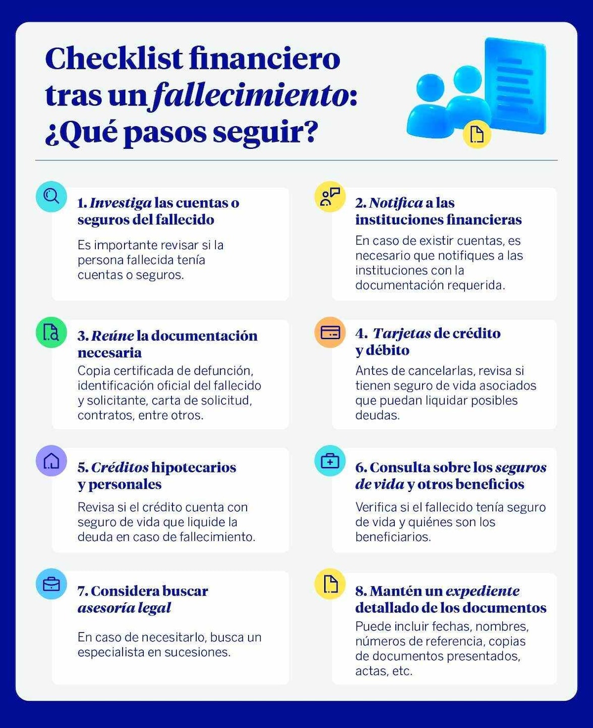 Checklist financiero tras un fallecimiento