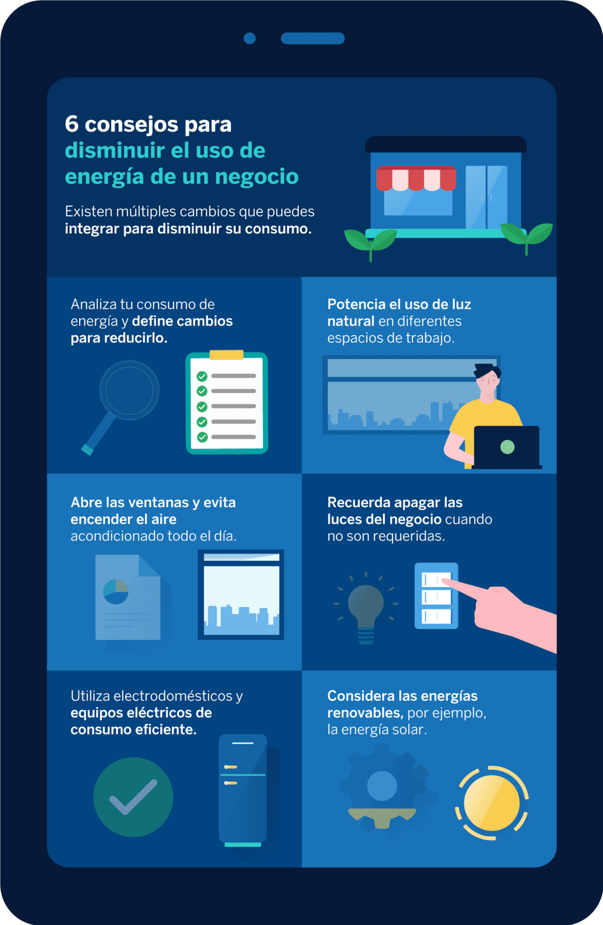 6 consejos para disminuir el uso de energía de un negocio