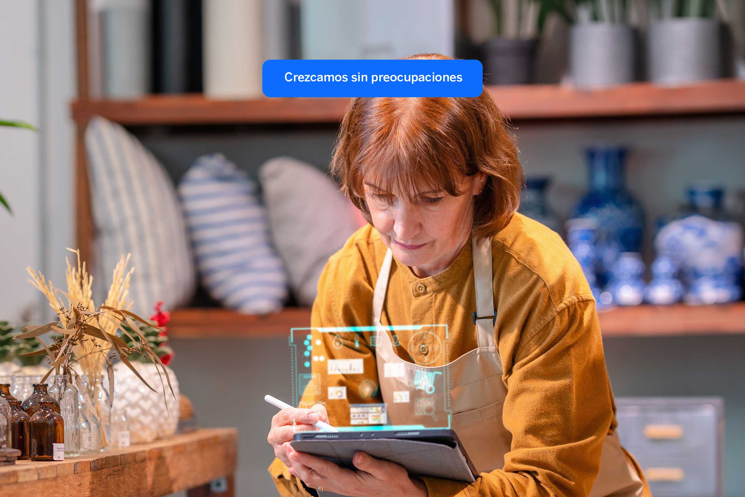 Emprendedora con tablet