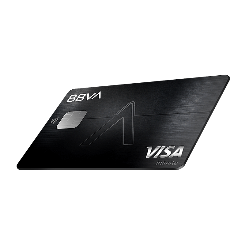 Tarjeta Infinite BBVA color negro metalizado