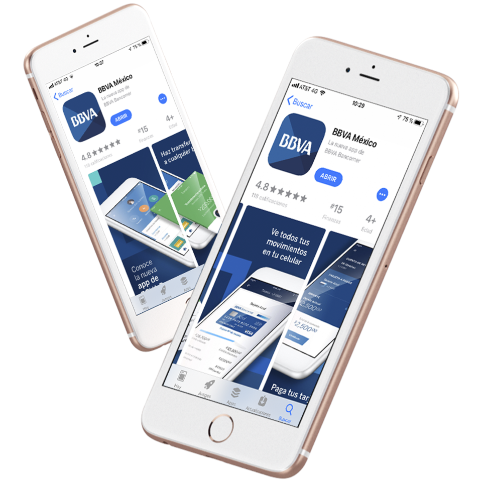 celulares con pantallas de la app