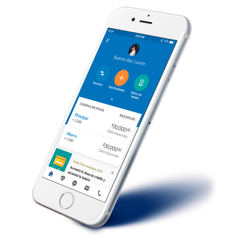 celular con imagen de la app